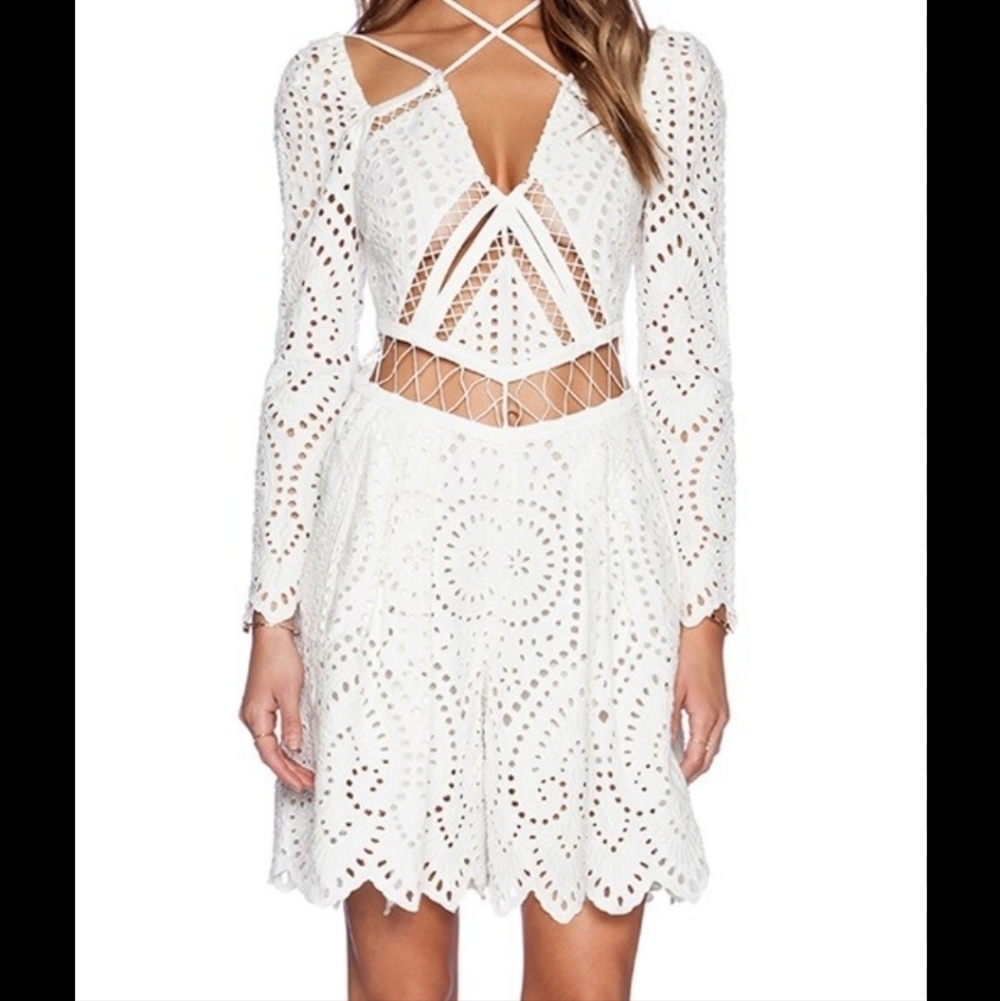 Zimmerman Riot Romper White Lace Eyelet Size Small